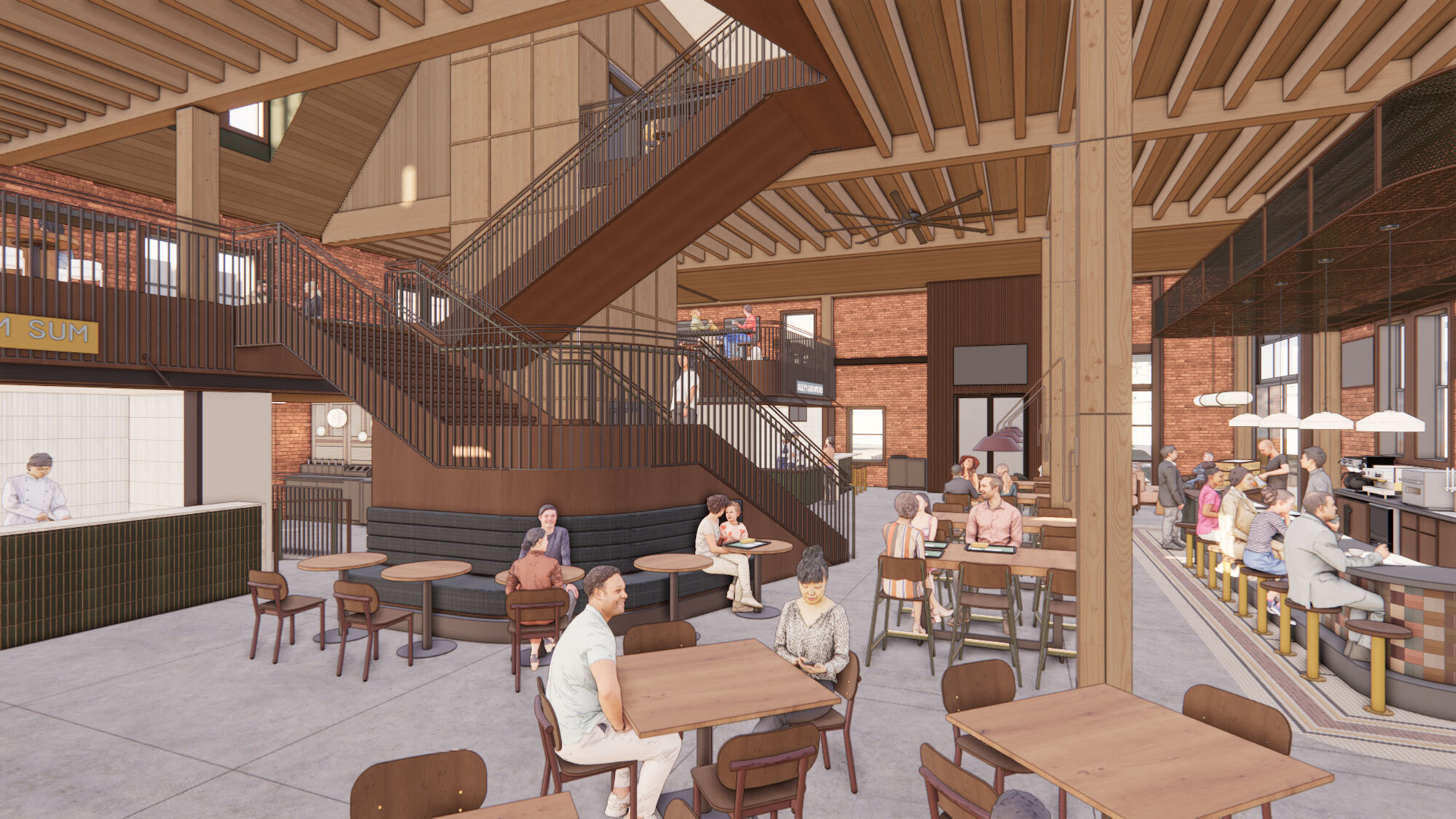 CCY Architects Aspen Armory proposed MAIN LEVEL CENTRAL STAIR