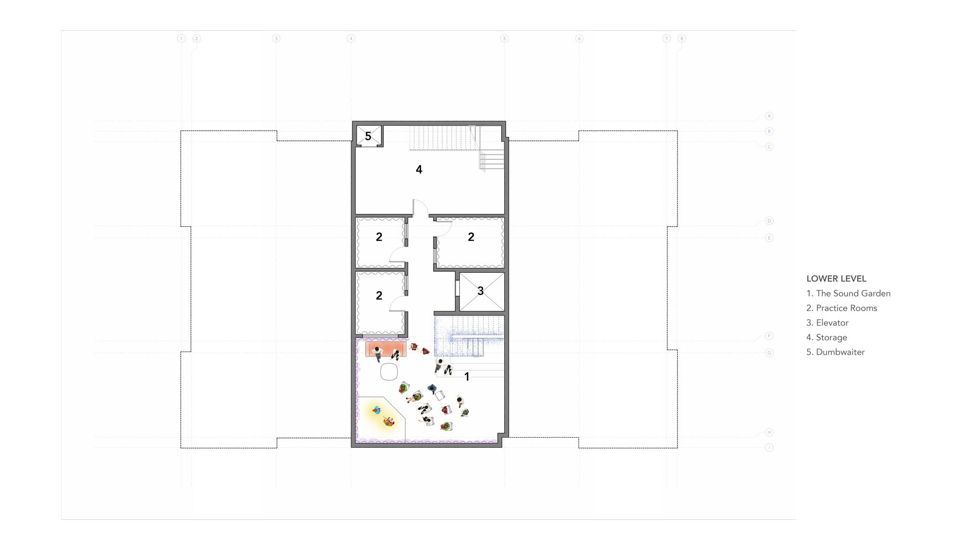 Lower Level Floor Plan for Big Sky Arts with key3