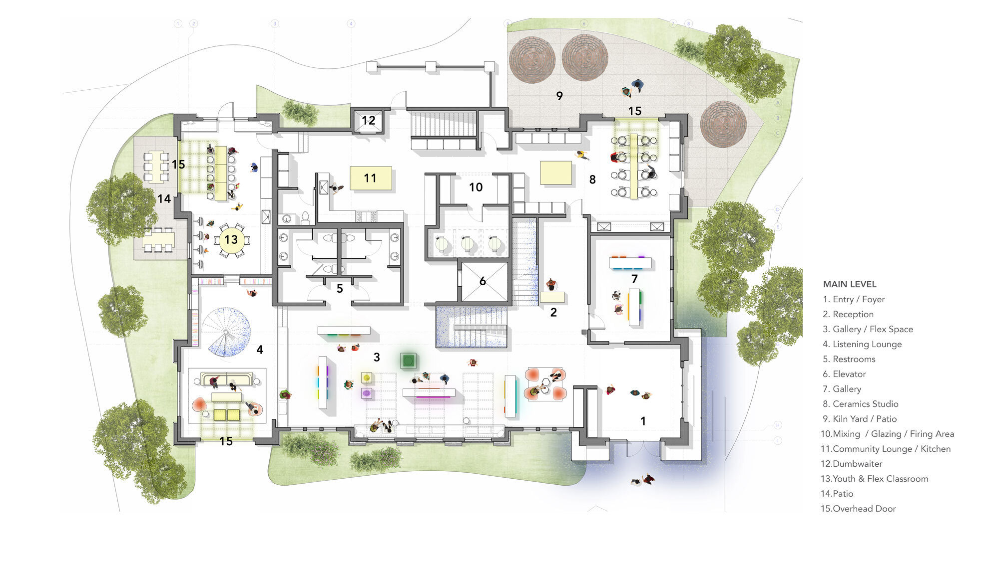 Main Floor Plan for Big Sky Arts with key